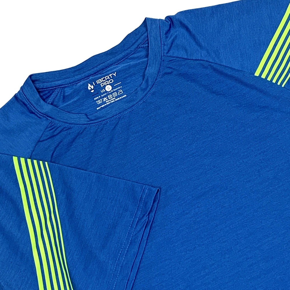 Liberty Pro Shirt Mens Small Blue Short Sleeve Lightweight Athletic Crew Neck